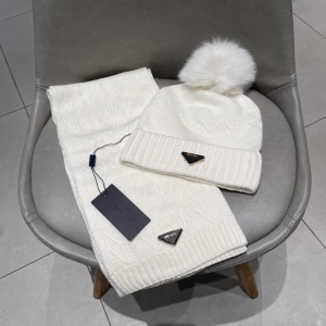 $45.00,Prada Wool Hat And Scarf Set Unisex # 273581
