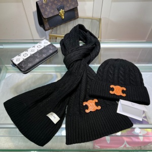 $45.00,Celine Wool Hat And Scarf Set Unisex # 273584