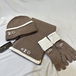 Louis Vuitton Wool Hat Glove Scarf Set Unisex # 273303, cheap Louis Vuitton Hats
