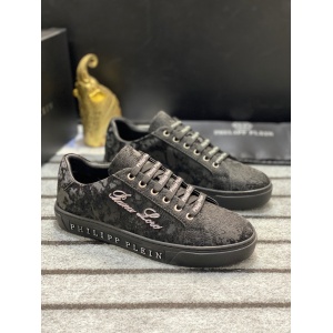 $85.00,Philipp Plein Cowhide Leather Low Top Sneakers For Men # 274524