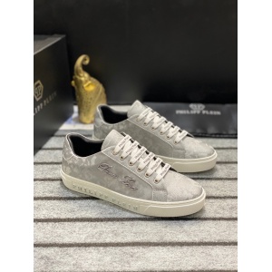 $85.00,Philipp Plein Cowhide Leather Low Top Sneakers For Men # 274526