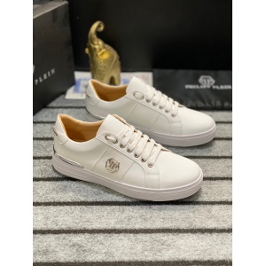$85.00,Philipp Plein Cowhide Leather Low Top Sneakers For Men # 274529