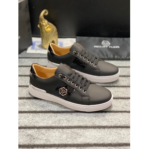 $85.00,Philipp Plein Cowhide Leather Low Top Sneakers For Men # 274530