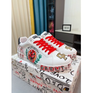 $89.00,D&G Cowhide Leather Low Top Sneakers For Men # 274544