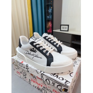 $92.00,D&G Cowhide Leather Low Top Sneakers For Men # 274551