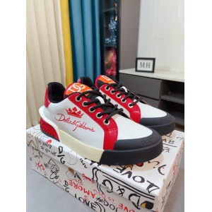 $92.00,D&G Cowhide Leather Low Top Sneakers For Men # 274552