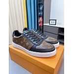 Louis Vuitton Cowhide Leather Lace Up Sneakers For Men # 274592, cheap For Men