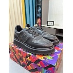 Louis Vuitton Cowhide Leather Lace Up Sneakers For Men # 274596, cheap For Men