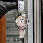 Ballon Bleu Ladies 33mm Automatic Silver Guilloche Diamond Watch For Women  # 275752, cheap Cartier Watches