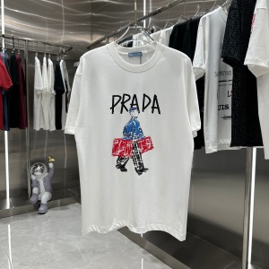 $35.00,Prada Short Sleeve T Shirts Unisex # 278185