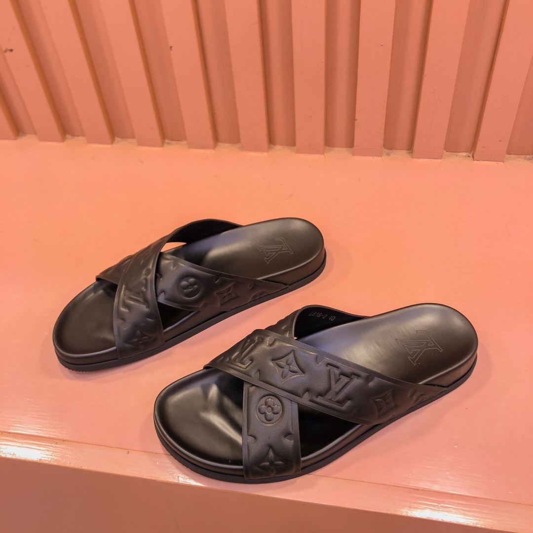 Louis Vuitton Slides Slippers Unisex # 278822