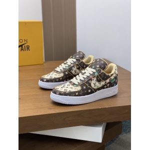 $95.00,Louis Vuitton x Air Force One Leather Monogram Printed Sneaker Unisex # 278907