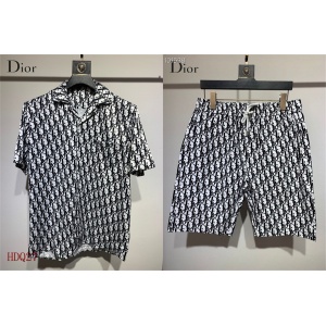 $55.00,Dior Oblque Printed Short Sleeve Shirt And Short For Men # 279417