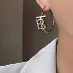 Burberry TB Gold and Palladium plated Monogram Motif Earrings For Women # 279391, cheap Burberry Earrings