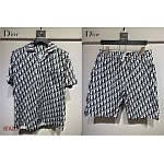 Dior Oblque Printed Short Sleeve Shirt And Short For Men # 279417