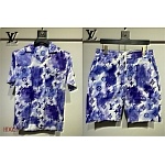 Louis Vuitton Monogram Tie Dye Short Sleeve Shirt And Short For Men # 279418