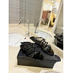 YSL Black Patent Leather Flat Sandals For Women # 279854