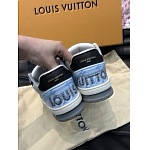 Louis Vuitton LV Trainer Blue Grey Black For Men # 280367, cheap Hermes Sneakers