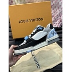 Louis Vuitton LV Trainer Blue Grey Black For Men # 280367, cheap Hermes Sneakers