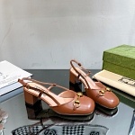 Gucci Horsebit leather slingback pumps For Women # 280454, cheap Gucci Sandals