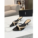 YSL Carla Heeled Mules In Smooth Leather For Women # 280538