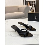 YSL Carla Heeled Mules In Smooth Leather For Women # 280539