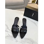 YSL Carla Heeled Mules In Smooth Leather For Women # 280539, cheap YSL Slippers