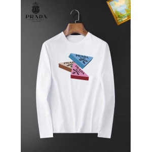 $26.00,Prada Long Sleeve Cotton T Shirts For Men # 281811