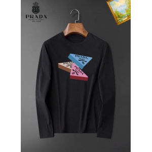 $26.00,Prada Long Sleeve Cotton T Shirts For Men # 281812