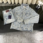 Louis Vuitton Denim Jacket Pant Set For Men # 281591