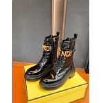 Fendi Logo Plaque Lace Up Biker Boots For Women # 282777