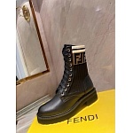 Fendi Calfskin Stretch Fabric Rockoko Biker Boots Tobacco Black Marino For Women # 282778