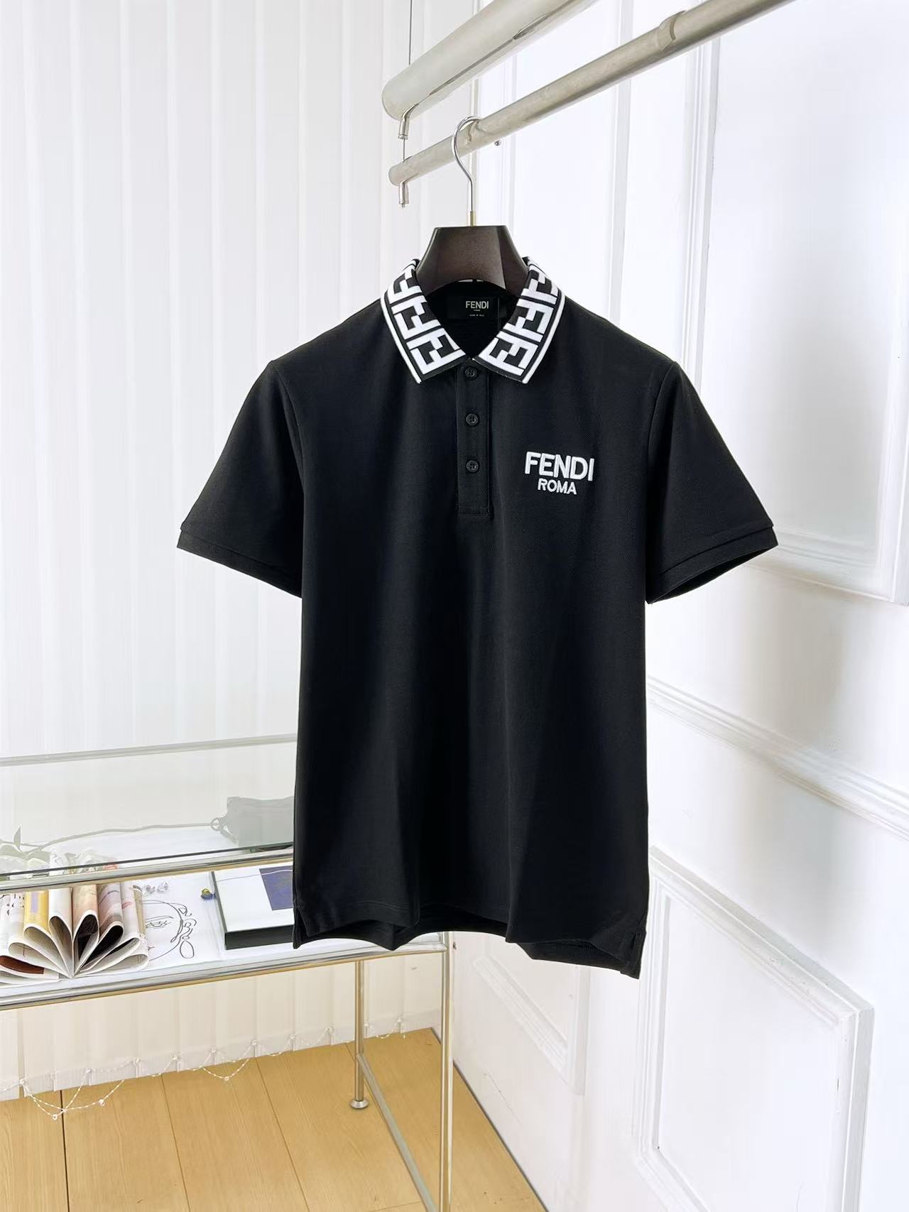 Fendi Short Sleeve Polo Shirts For Men # 290956