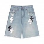 Chrome Hearts Denim Shorts For Men # 289985, cheap Chrome Hearts Shorts