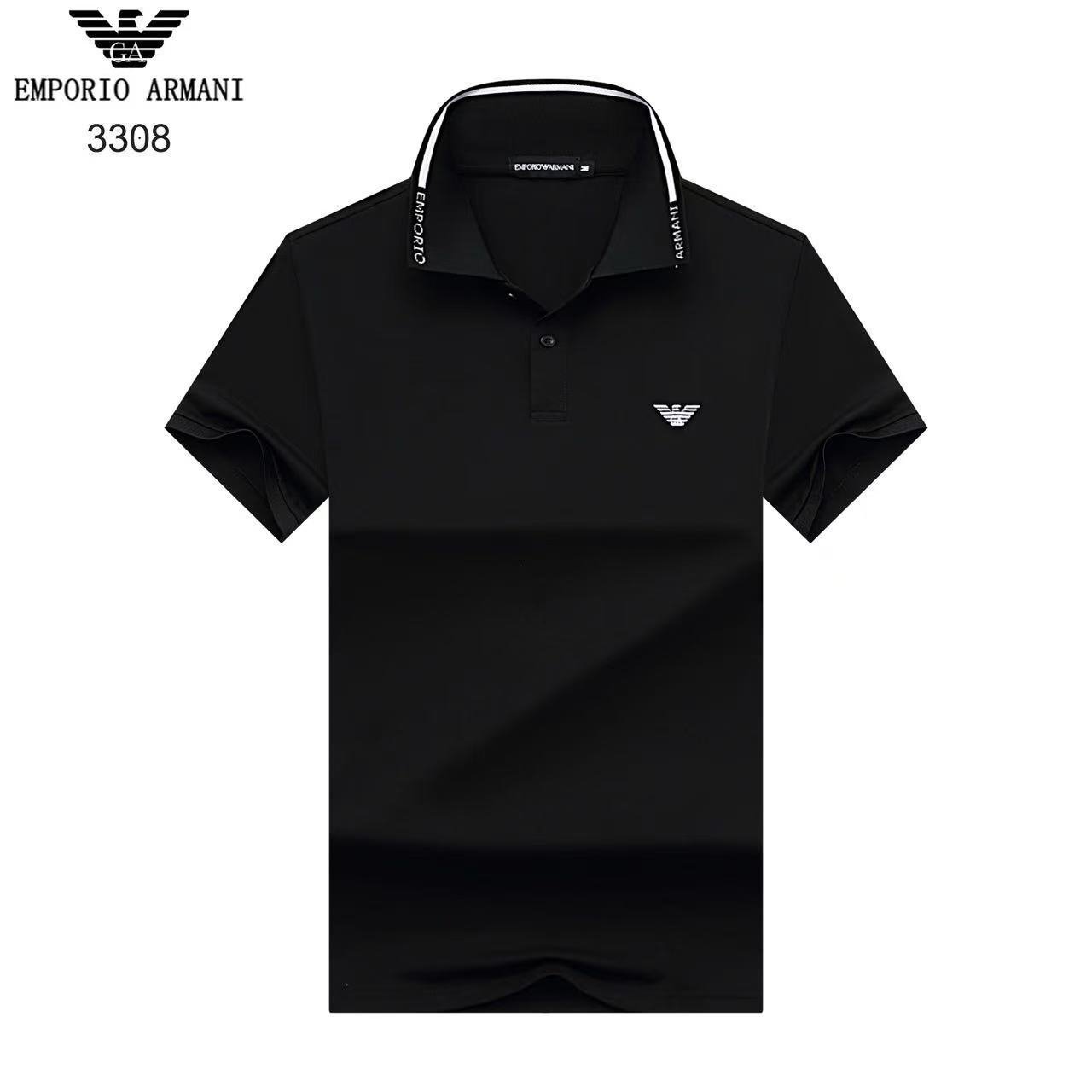 Armani Short Sleeve Polo T Shirts For Men # 296046