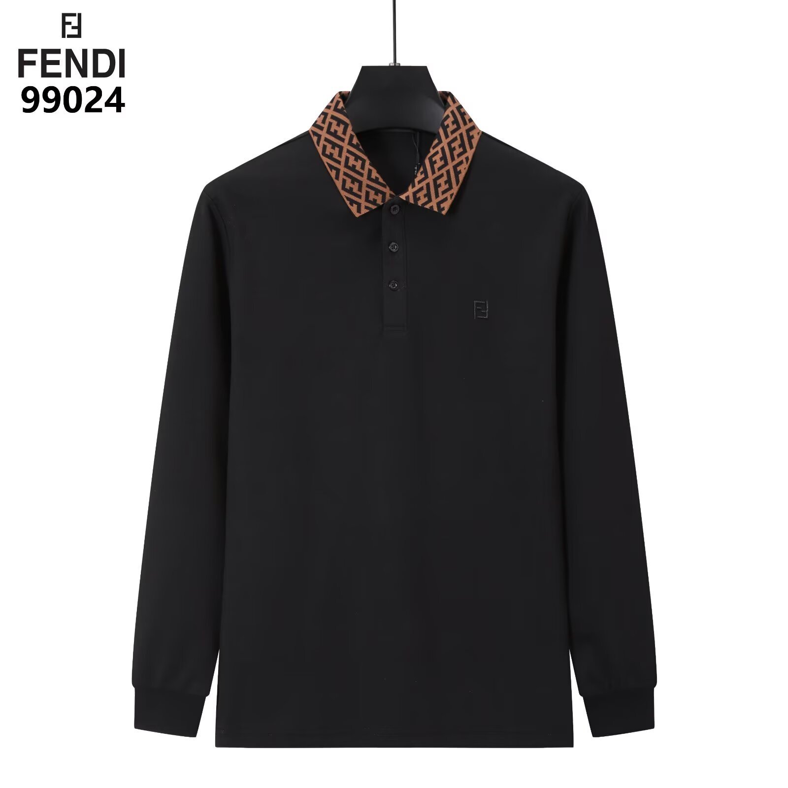Fendi Long Sleeve Polo Shirts For Men # 297775