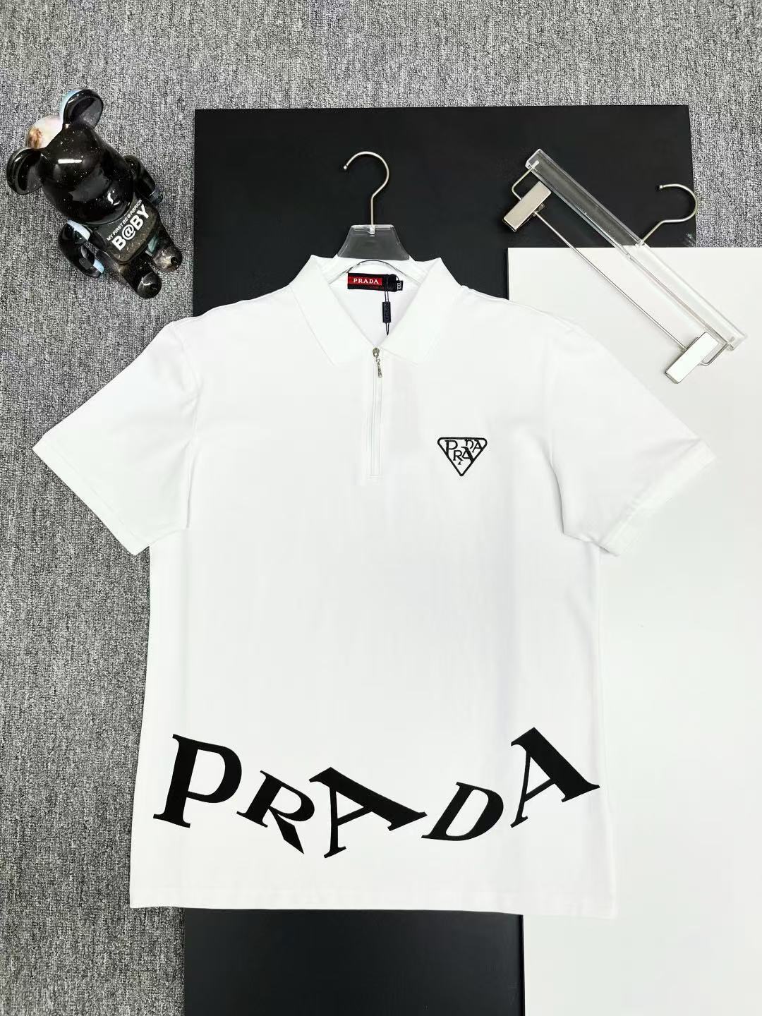 Prada Short Sleeve Polo Shirts For Men # 298027