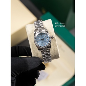 $125.00,Rolex 31mm Lady Datejust watch with an ice blue dial # 299556