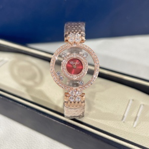 $125.00,Chopard Happy Diamonds Icons quartz mother of pearl dial rose gold ladies watch For Women # 299612