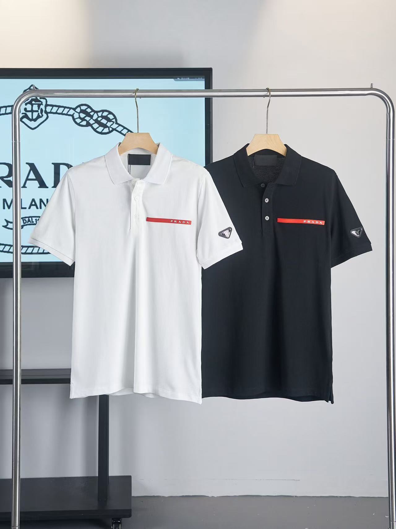 Prada Short Sleeve Polo Shirts One Piece For Men # 299161