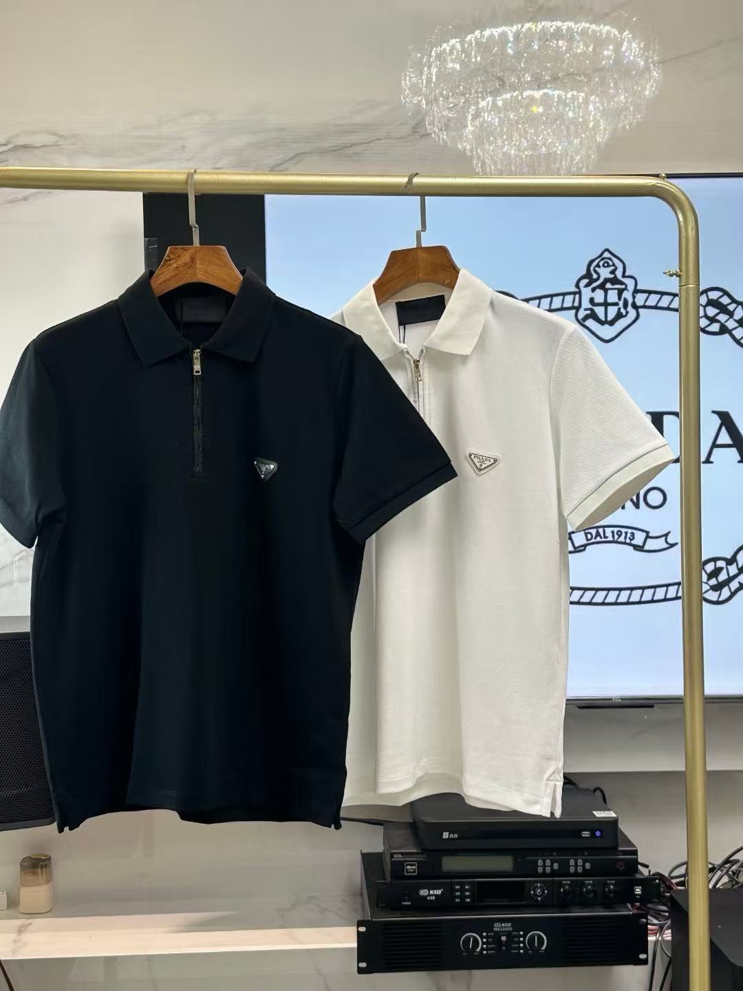 Prada Short Sleeve Polo Shirts One Piece For Men # 299164