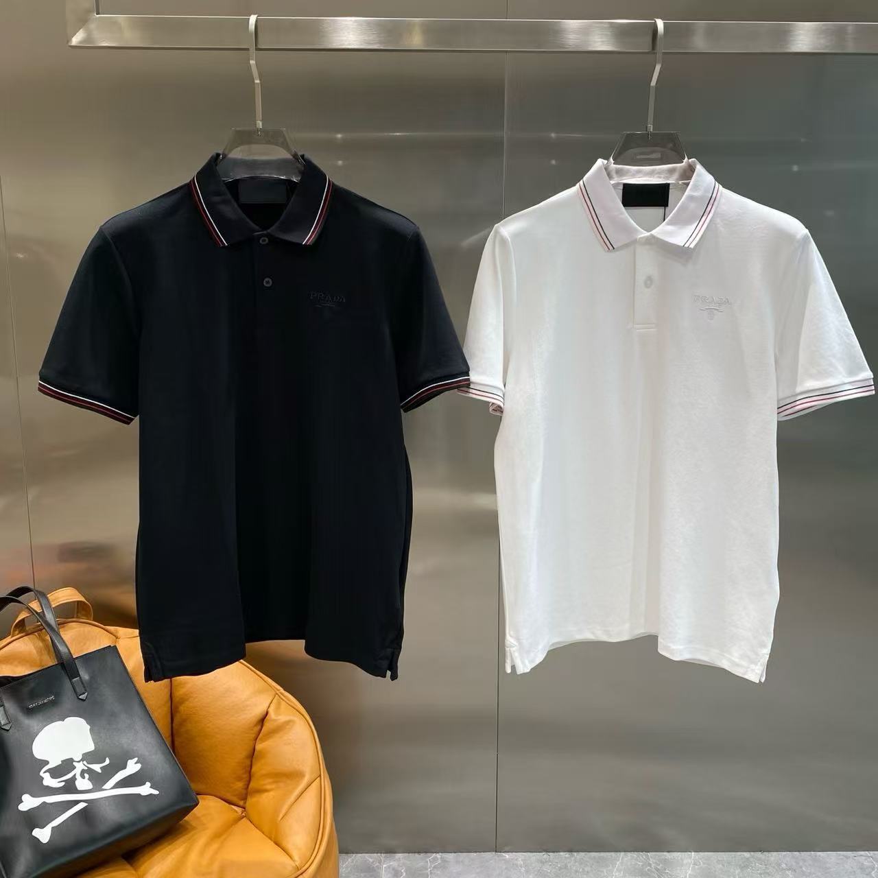 Prada Short Sleeve Polo Shirts One Piece For Men # 299165