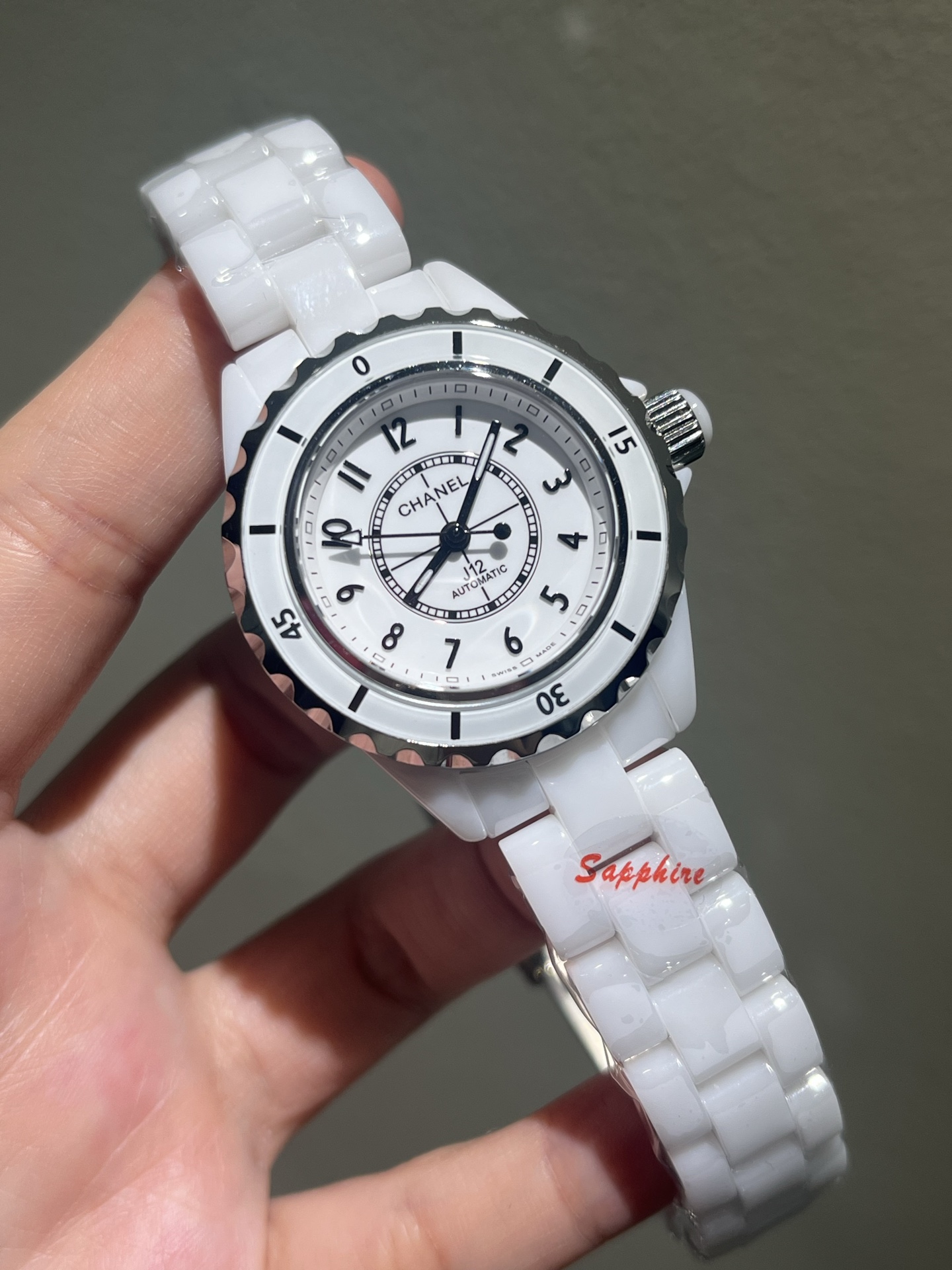 Chanel 33mm J12 watch in white highly resistant ceramic with a steel case Watch # 299598