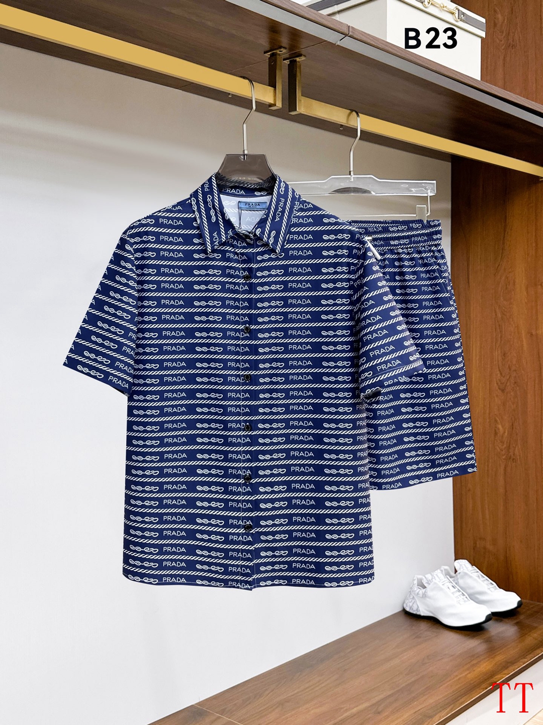 Prada Shirt Short Set For Men # 305415