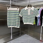 Casablanca Striped Crochet Short Sleeve Polo Shirt&Dress Set For Women # 305466