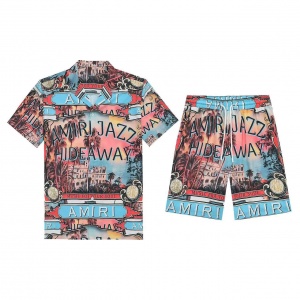 $65.00,Amiri Short Sleeve Shirt and Shorts Set For Men For Men # 305841