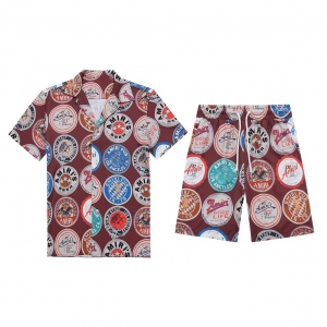 $65.00,Amiri Short Sleeve Polo Shirt and Shorts Set For Men For Men # 305843