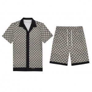 $65.00,Gucci Short Sleeve Shirt and Shorts Set For Men For Men # 305917
