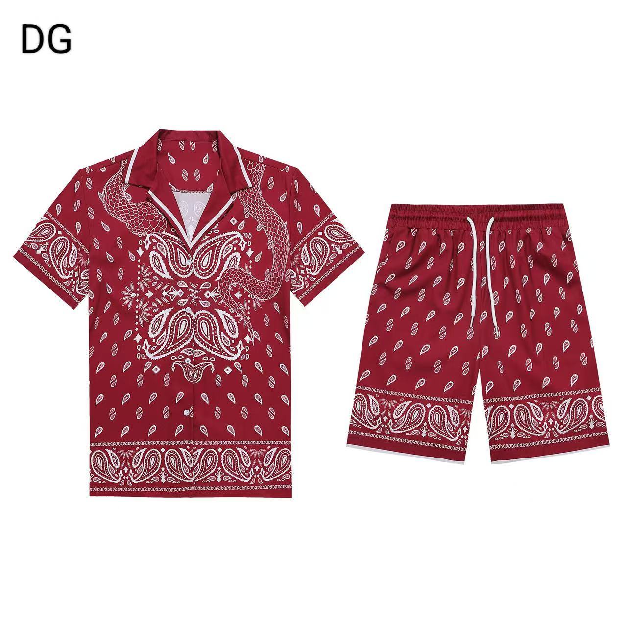 D&G Short Sleeve Shirt and Shorts Set For Men # 305799