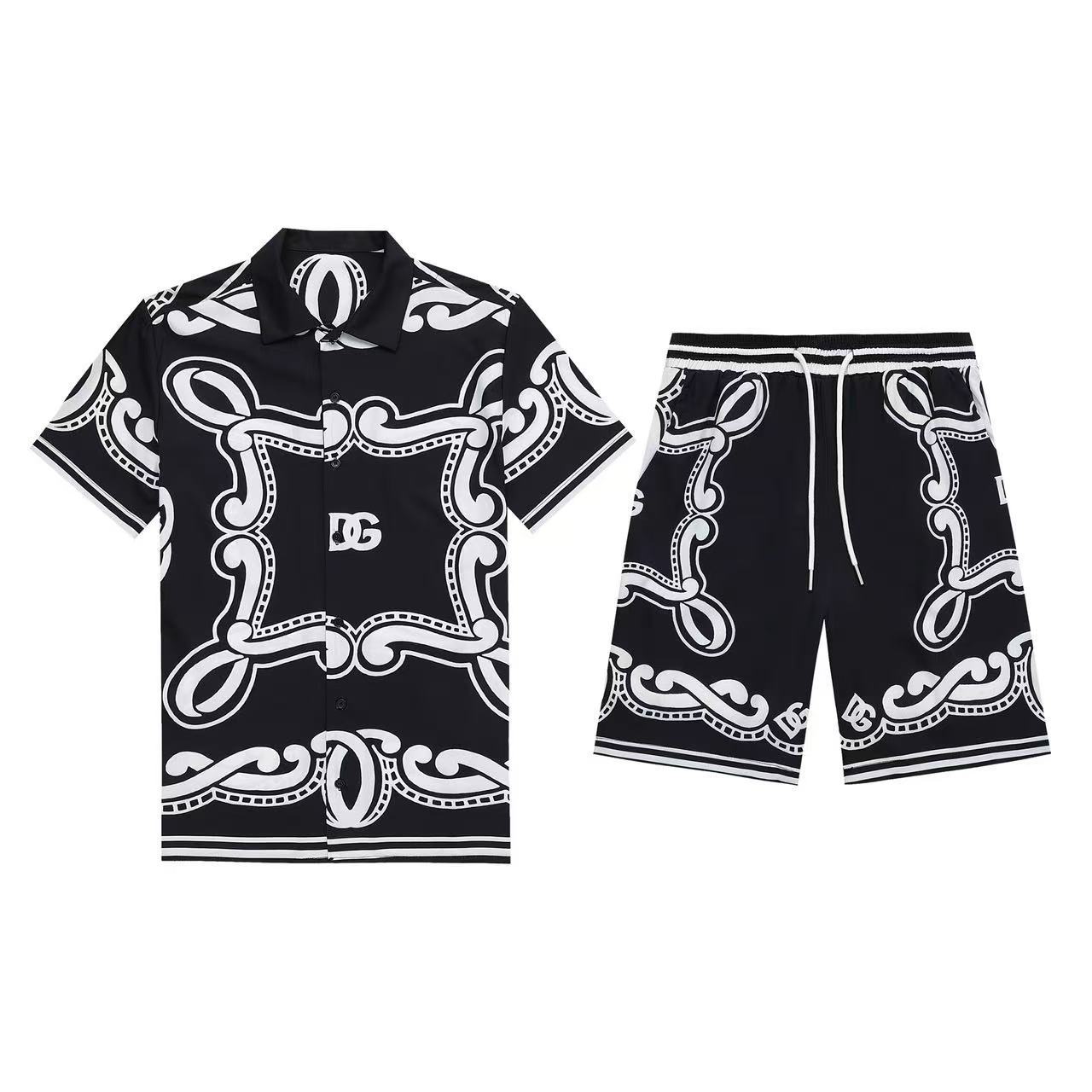 D&G Short Sleeve Shirt and Shorts Set For Men # 305800